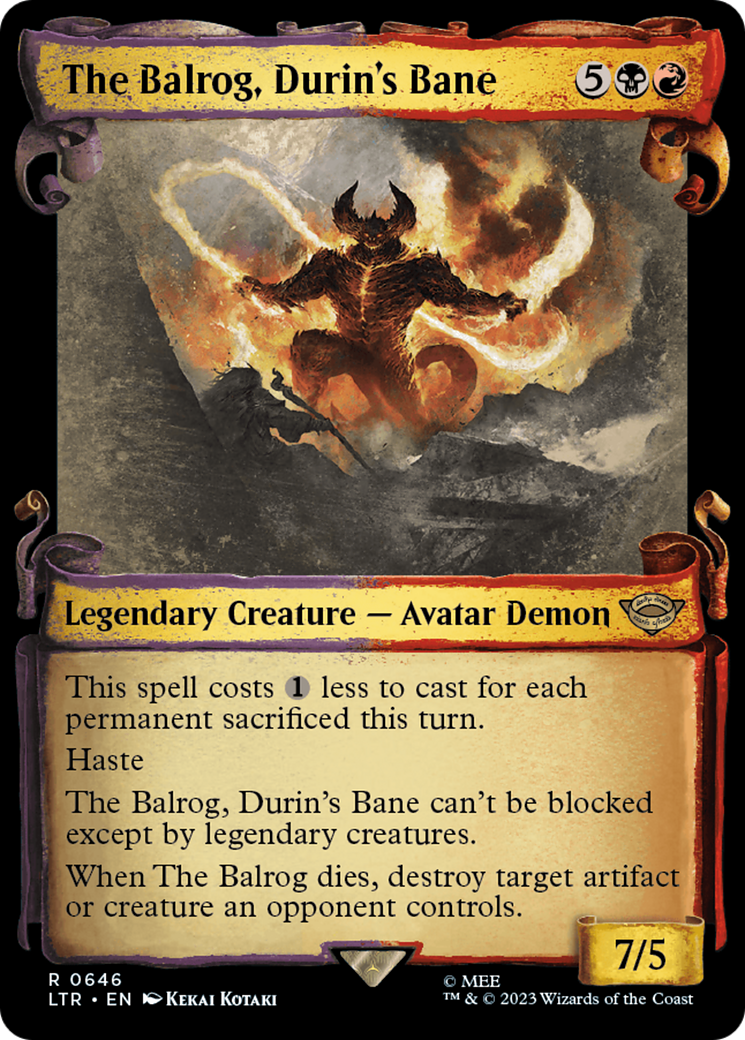 The Balrog, Durin's Bane (Showcase) (646) Foil - The Lord of the Rings: Tales of Middle-earth
