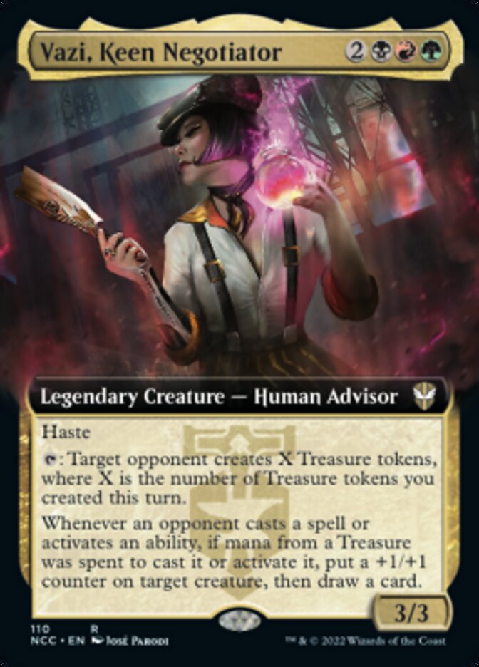 Vazi, Keen Negotiator (Extended Art) [Streets of New Capenna Commander] | Silver Goblin