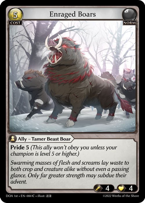 Enraged Boars (084) [Dawn of Ashes: 1st Edition] Foil