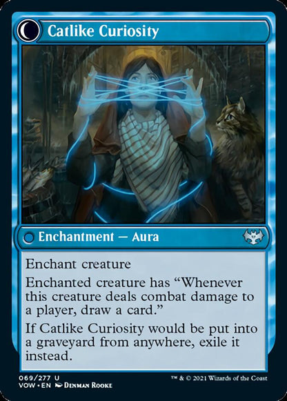 Mischievous Catgeist // Catlike Curiosity (069) Foil - Innistrad: Crimson Vow