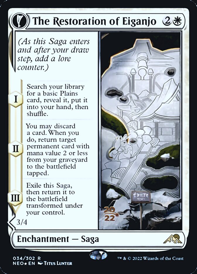The Restoration of Eiganjo (034) Foil - Kamigawa: Neon Dynasty Promos