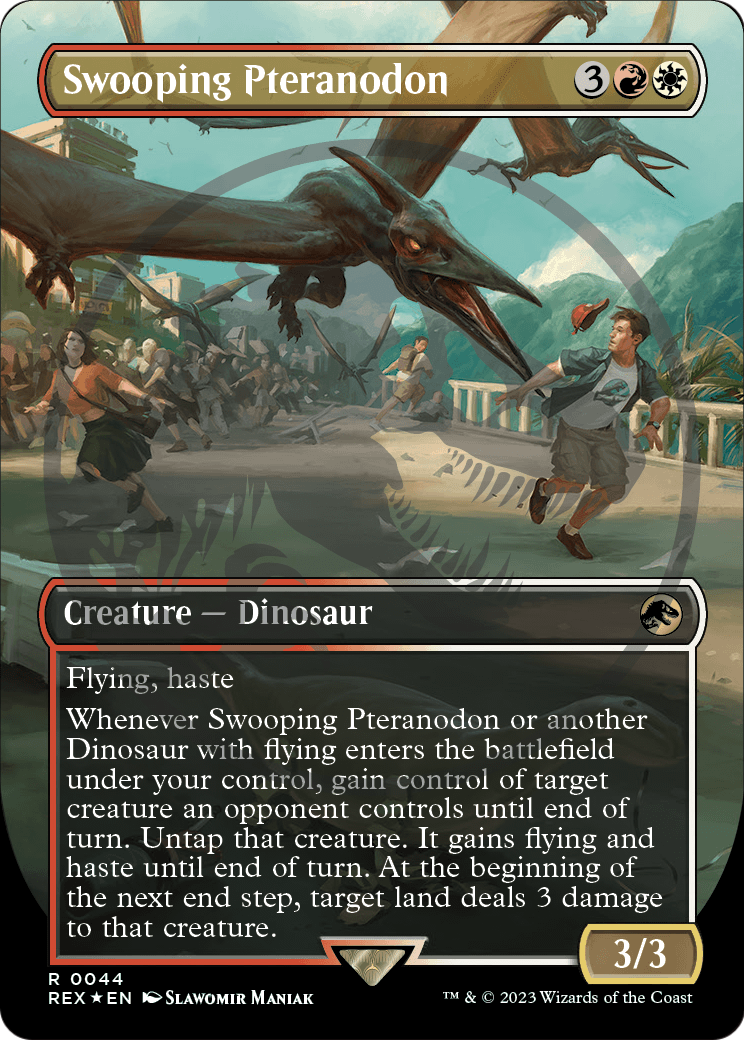 Swooping Pteranodon (Borderless) (044) Embossed Foil - Jurassic World Collection