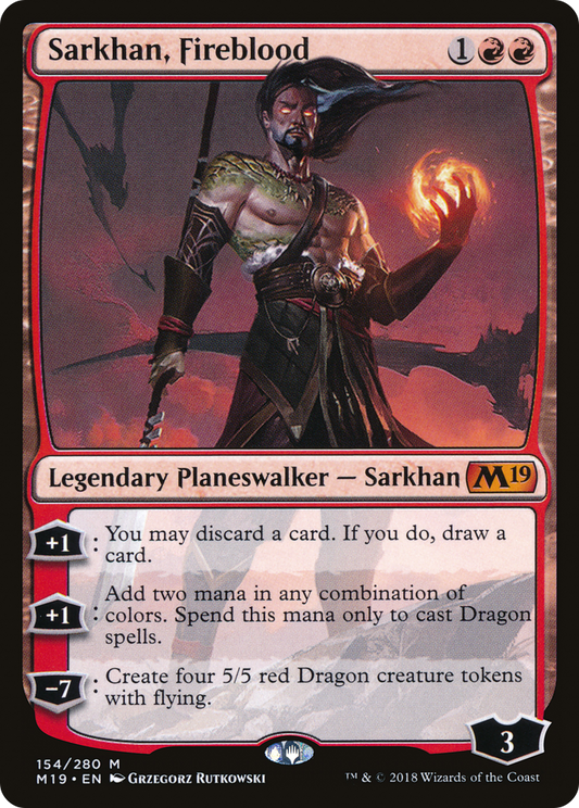 Sarkhan, Fireblood [Core Set 2019] Foil