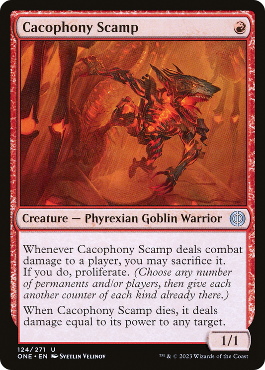 Cacophony Scamp [Phyrexia: All Will Be One] Foil