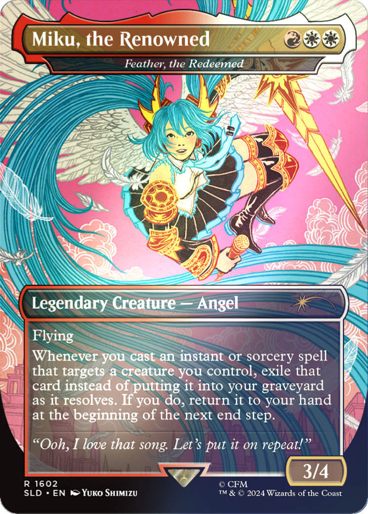 Miku, the Renowned - Feather, the Redeemed (Japanese - Rainbow Foil) [Secret Lair Drop Series] | Silver Goblin