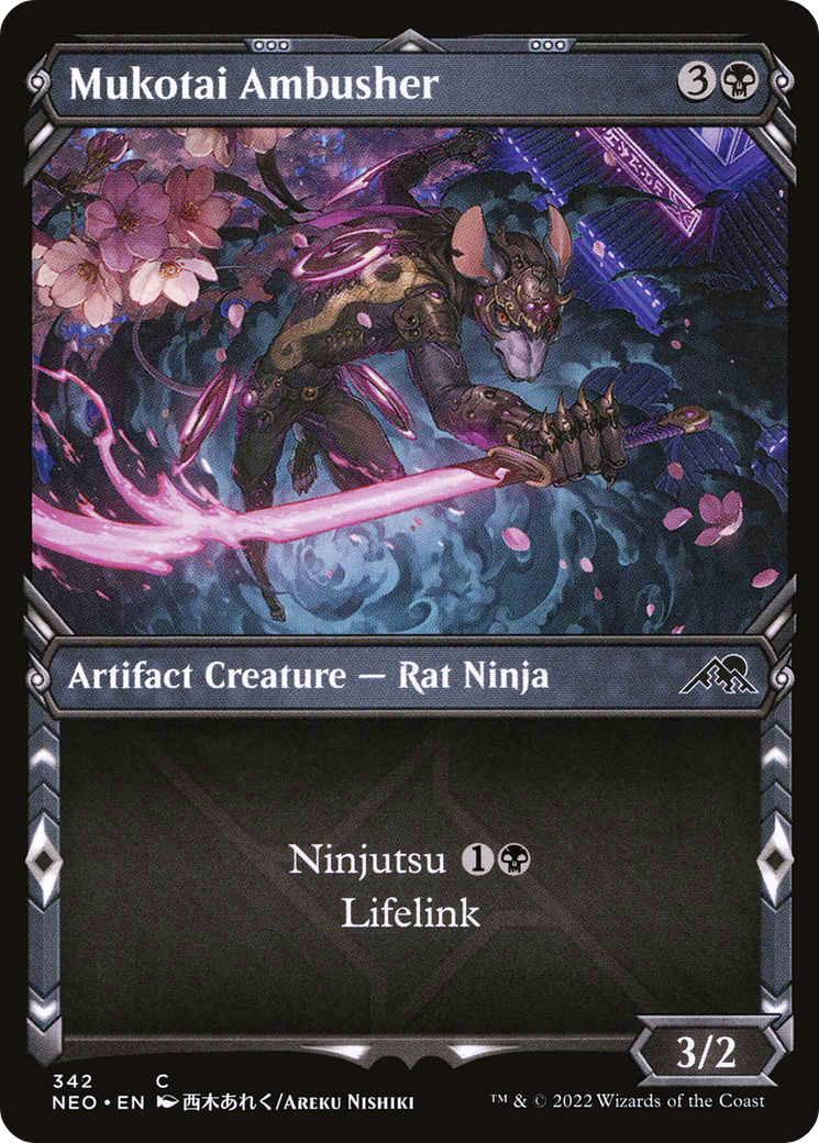 Mukotai Ambusher (Showcase Ninja) [Kamigawa: Neon Dynasty] Foil