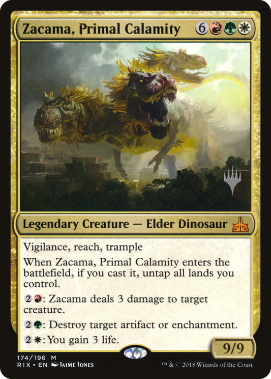 Zacama, Primal Calamity (Promo Pack) [Rivals of Ixalan Promos] Foil
