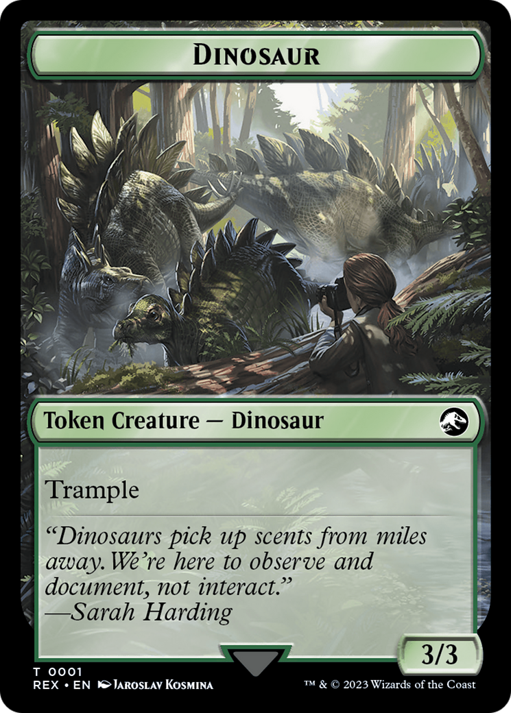 Fungus Dinosaur // Dinosaur (0001) Double-Sided Token [The Lost Caverns of Ixalan Tokens] | Silver Goblin