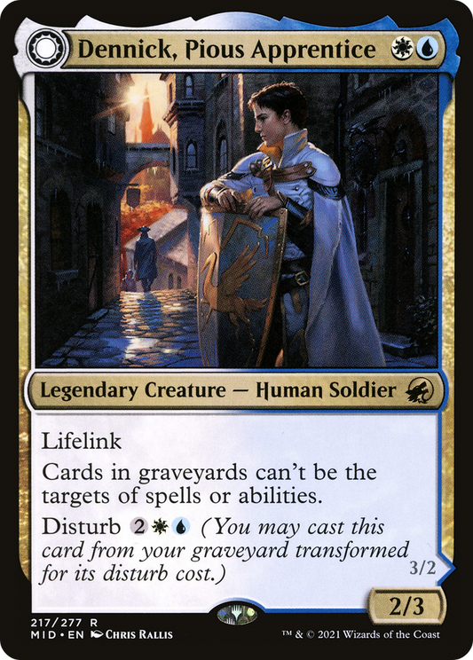 Dennick, Pious Apprentice // Dennick, Pious Apparition (217) - Innistrad: Midnight Hunt