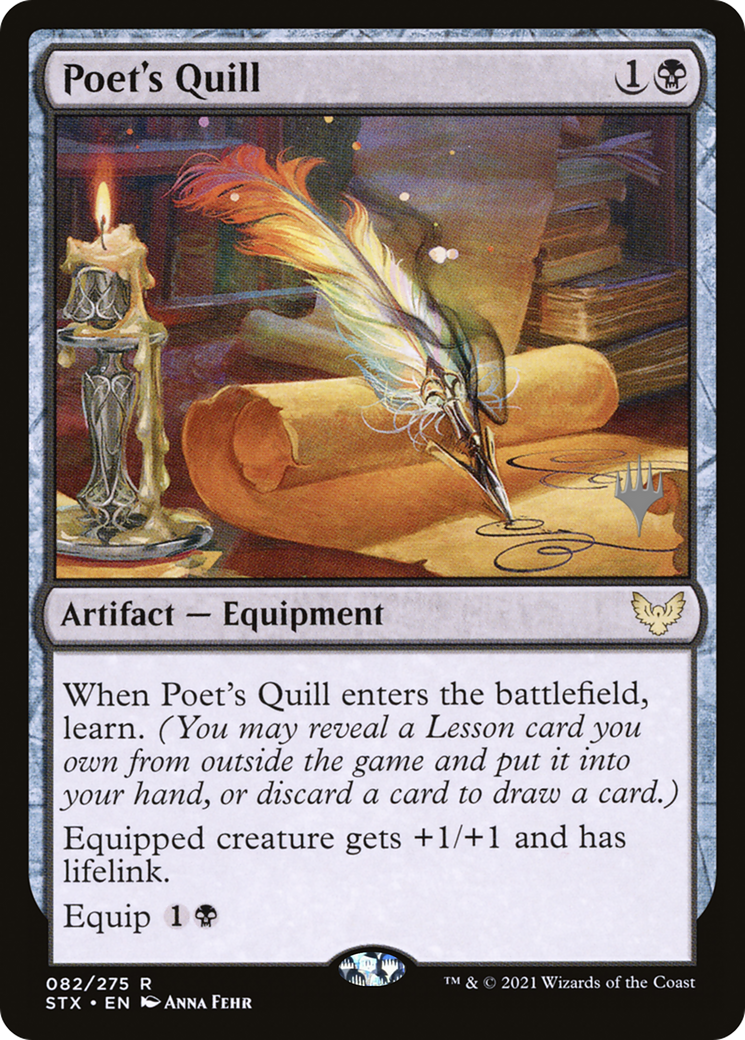 Poet's Quill (Promo Pack) [Strixhaven: School of Mages Promos] | Silver Goblin