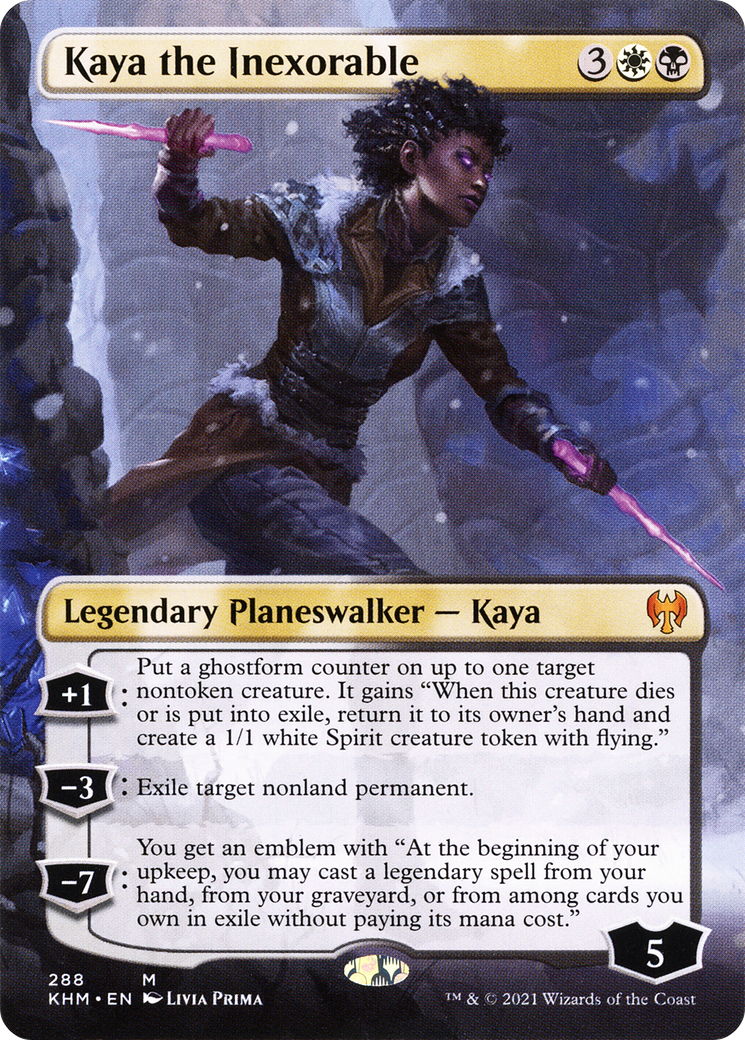 Kaya the Inexorable (Borderless) [Kaldheim] | Silver Goblin