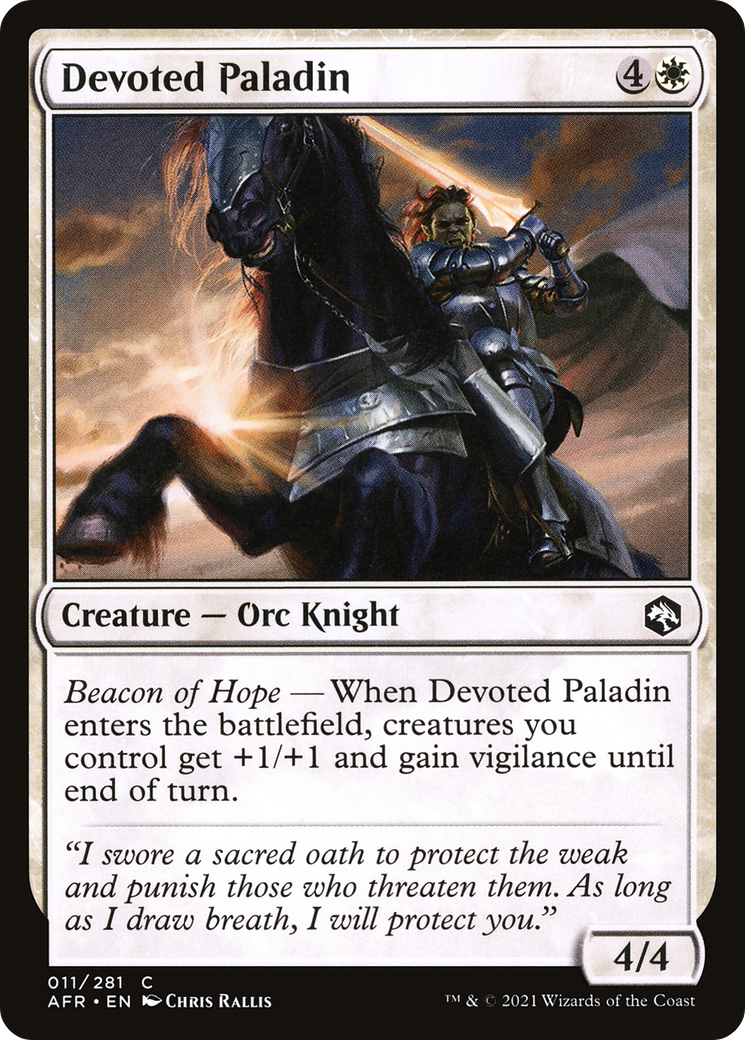 Devoted Paladin (011) Foil - Adventures in the Forgotten Realms