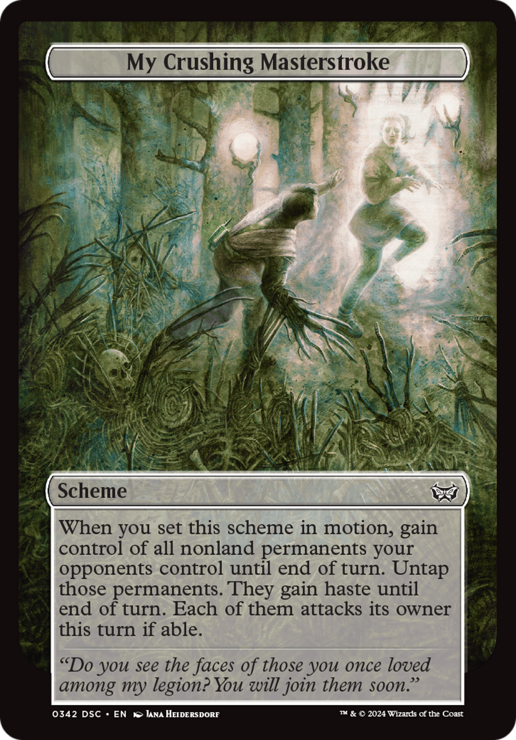 My Crushing Masterstroke (Full Art) [Duskmourn: House of Horror Commander]