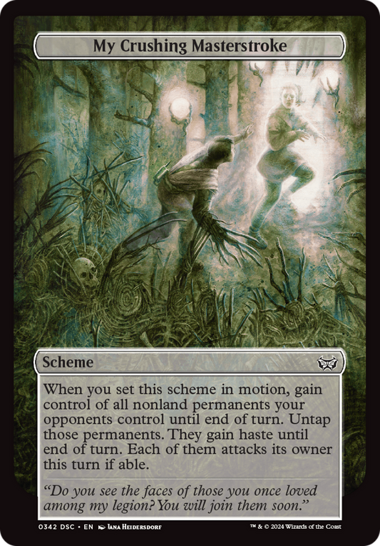 My Crushing Masterstroke (Full Art) [Duskmourn: House of Horror Commander]