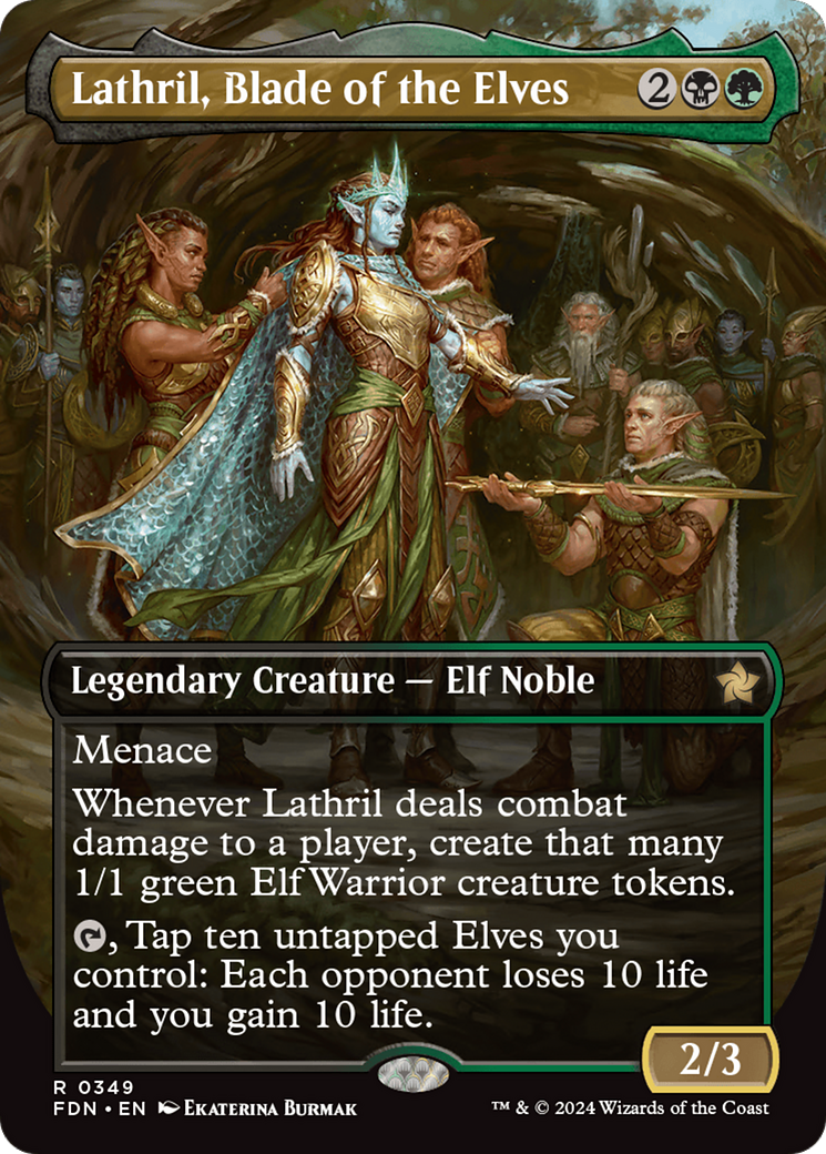 Lathril, Blade of the Elves (Borderless) [Foundations] | Silver Goblin