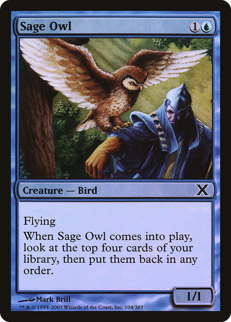 Sage Owl (104) Foil - Tenth Edition