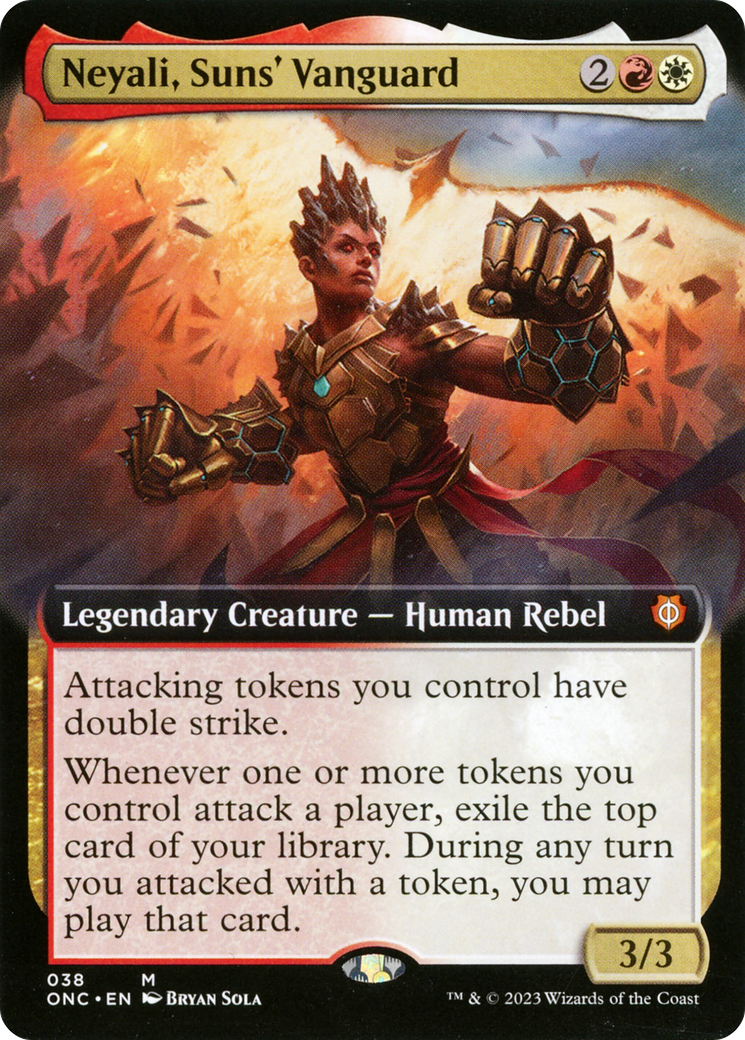 Neyali, Suns' Vanguard (Extended Art) (038) - Phyrexia: All Will Be One Commander