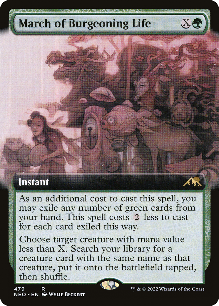 March of Burgeoning Life (Extended Art) (479) - Kamigawa: Neon Dynasty