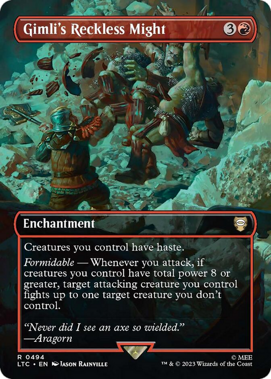Gimli's Reckless Might (Borderless) (494) Foil - Tales of Middle-earth Commander