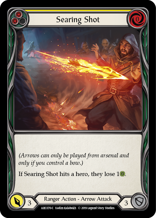 Searing Shot (Yellow) [ARC070-C] (Arcane Rising)  1st Edition Rainbow Foil | Silver Goblin