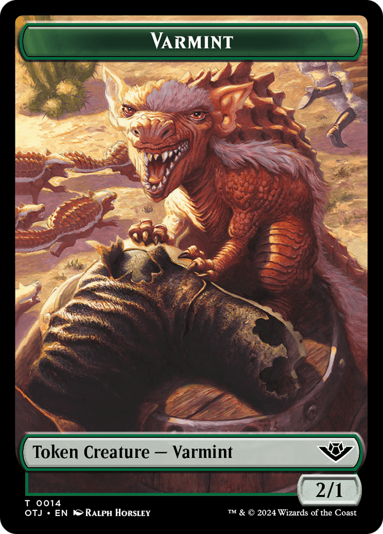 Treasure // Varmint Double-Sided Token [Outlaws of Thunder Junction Tokens] | Silver Goblin