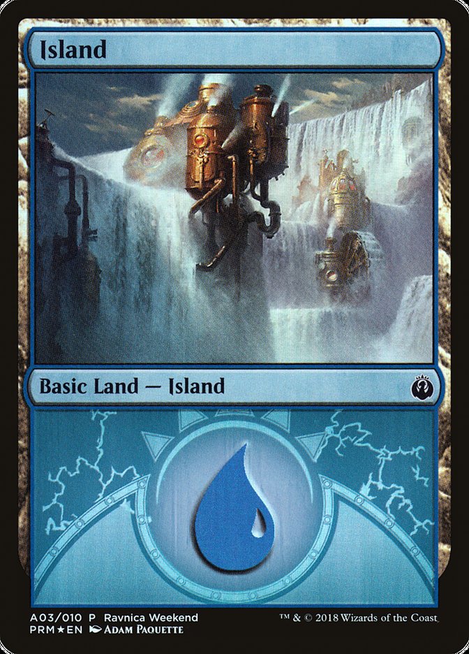 Island (A03) [Ravnica Allegiance Ravnica Weekend] | Silver Goblin