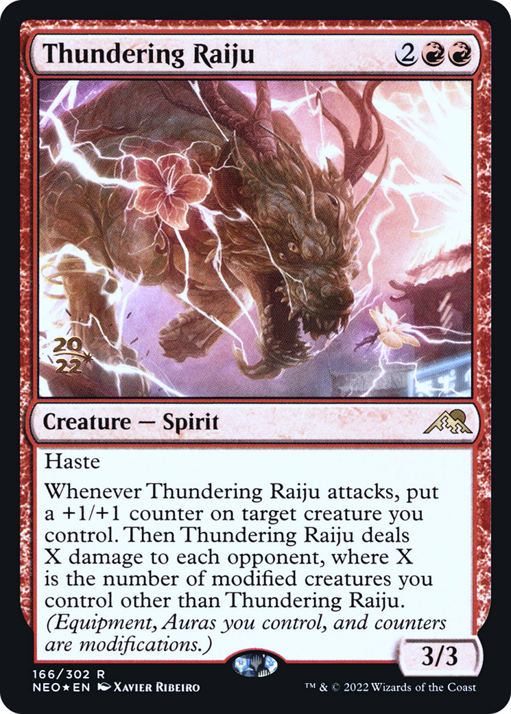 Thundering Raiju (166) Foil - Kamigawa: Neon Dynasty Promos