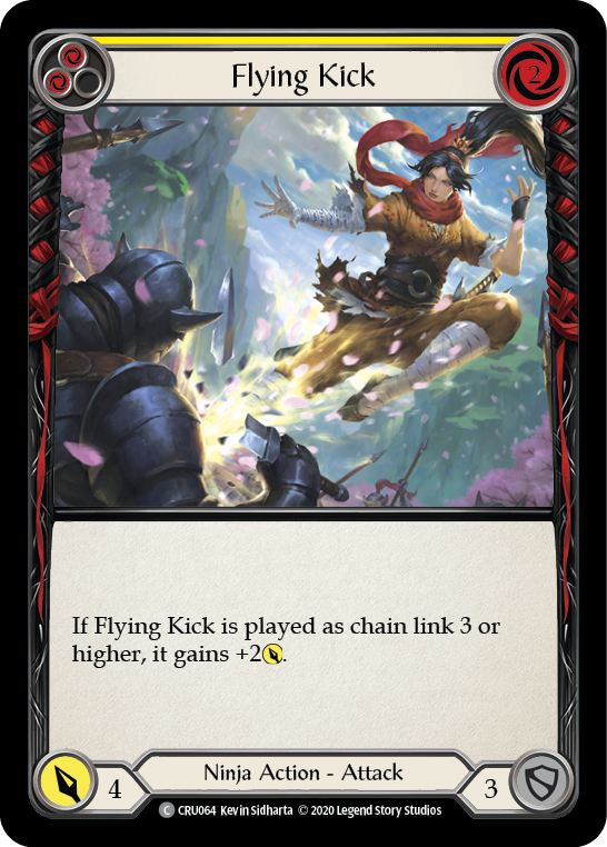 Flying Kick (Yellow) [CRU064] (Crucible of War)  1st Edition Rainbow Foil | Silver Goblin