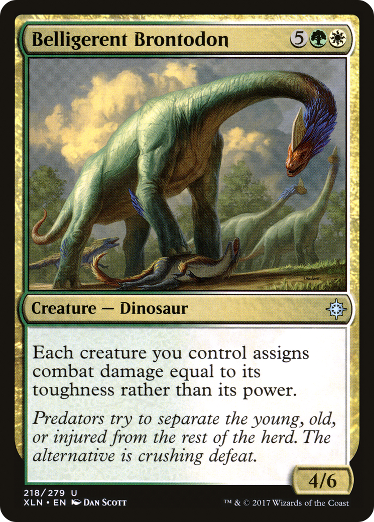 Belligerent Brontodon (218) Foil - Ixalan