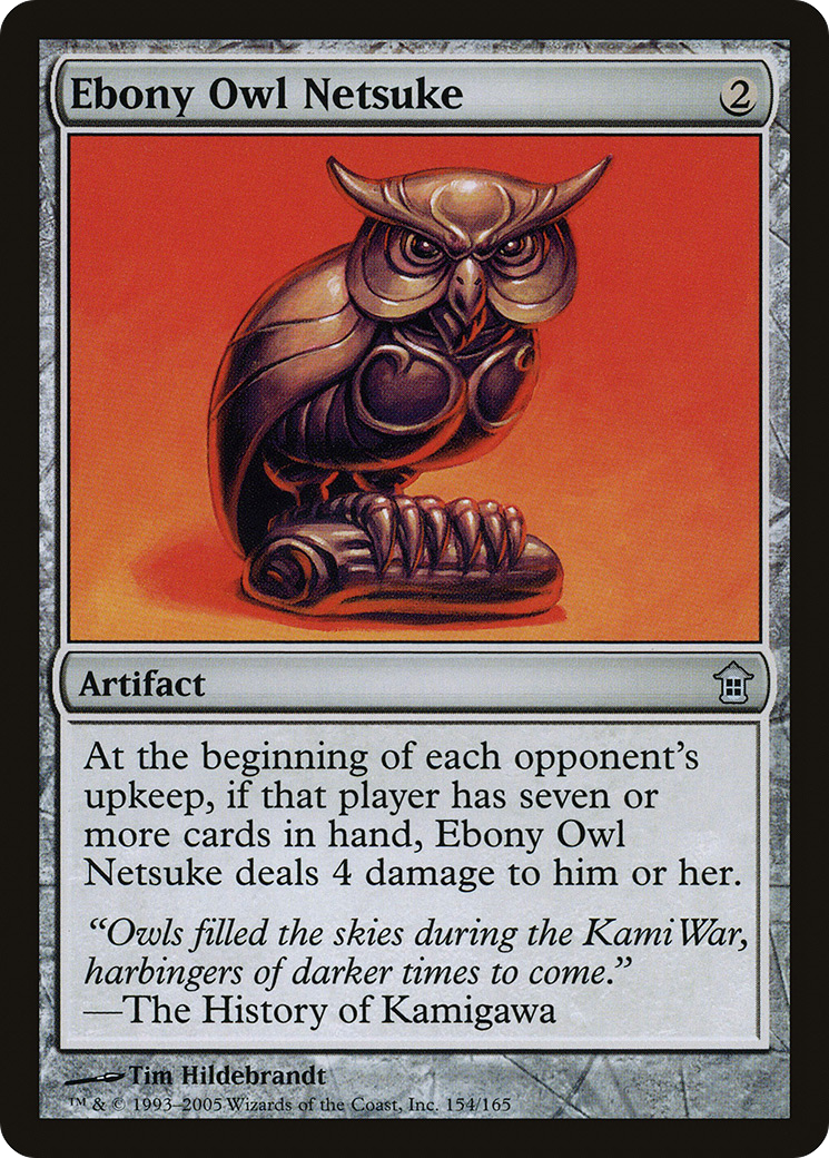 Ebony Owl Netsuke (154) - Saviors of Kamigawa
