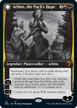 Arlinn, the Pack's Hope // Arlinn, the Moon's Fury (211) Foil - Innistrad: Double Feature