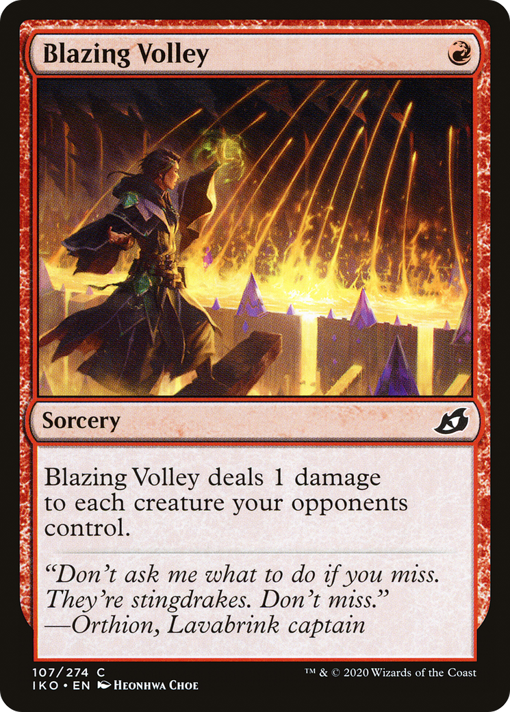 Blazing Volley (107) Foil - Ikoria: Lair of Behemoths