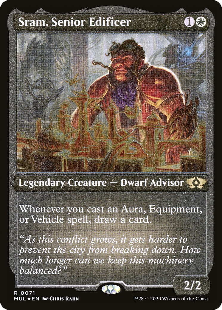 Sram, Senior Edificer (Foil Etched) [Multiverse Legends] | Silver Goblin