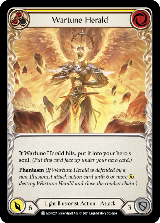 Wartune Herald (Yellow) [MON027] (Monarch)  1st Edition Normal | Silver Goblin