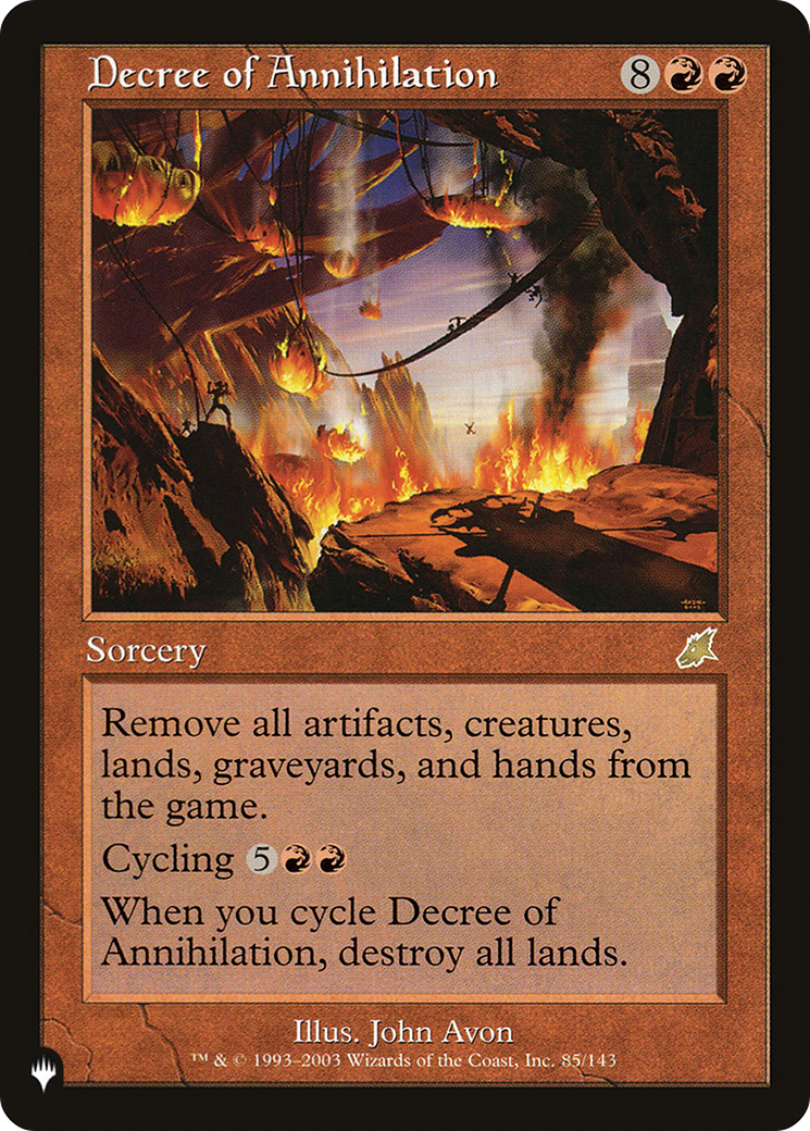 Decree of Annihilation (Retro) (SCG-85) - The List