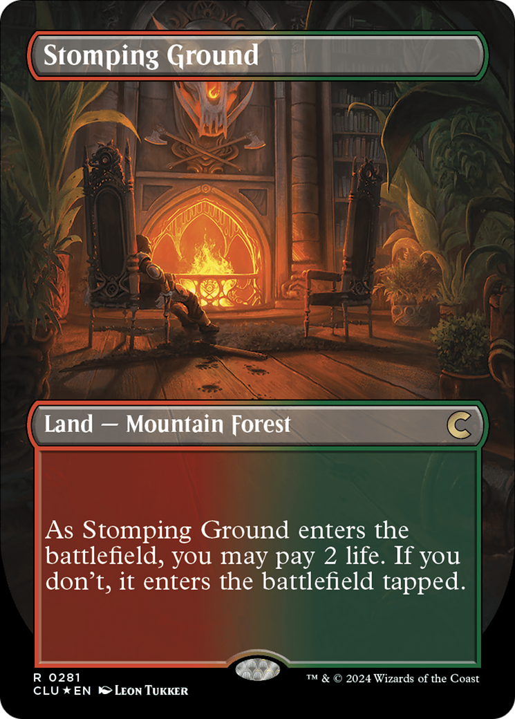 Stomping Ground (Borderless) (281) Foil - Ravnica: Clue Edition