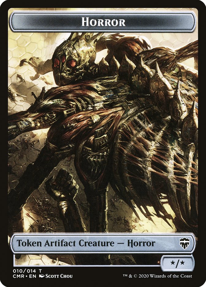 Horror // Zombie Double-Sided Token [Commander Legends Tokens] | Silver Goblin