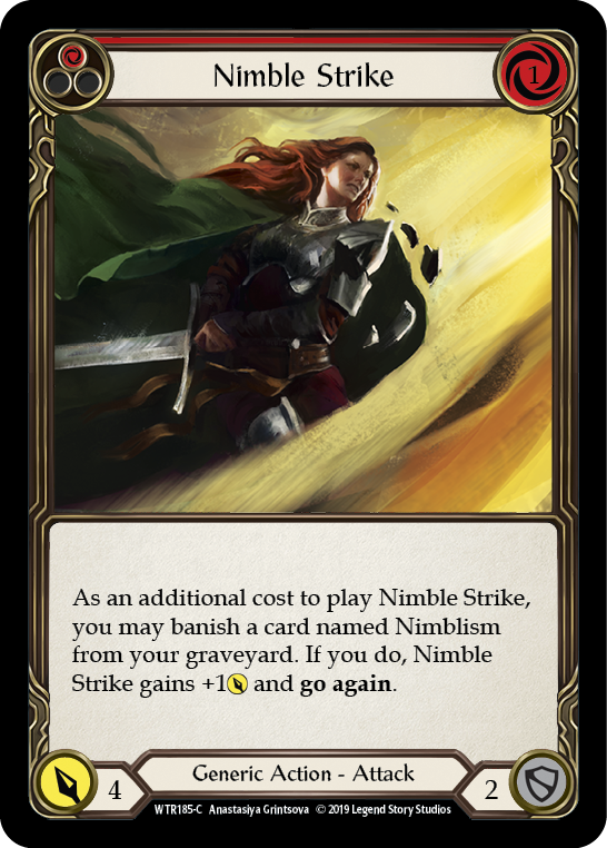 Nimble Strike (Red) [WTR185-C] (Welcome to Rathe)  Alpha Print Rainbow Foil | Silver Goblin