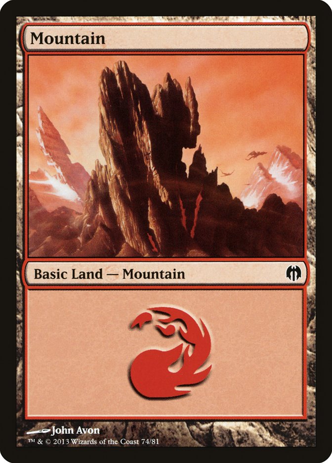 Mountain (74) [Duel Decks: Heroes vs. Monsters] | Silver Goblin