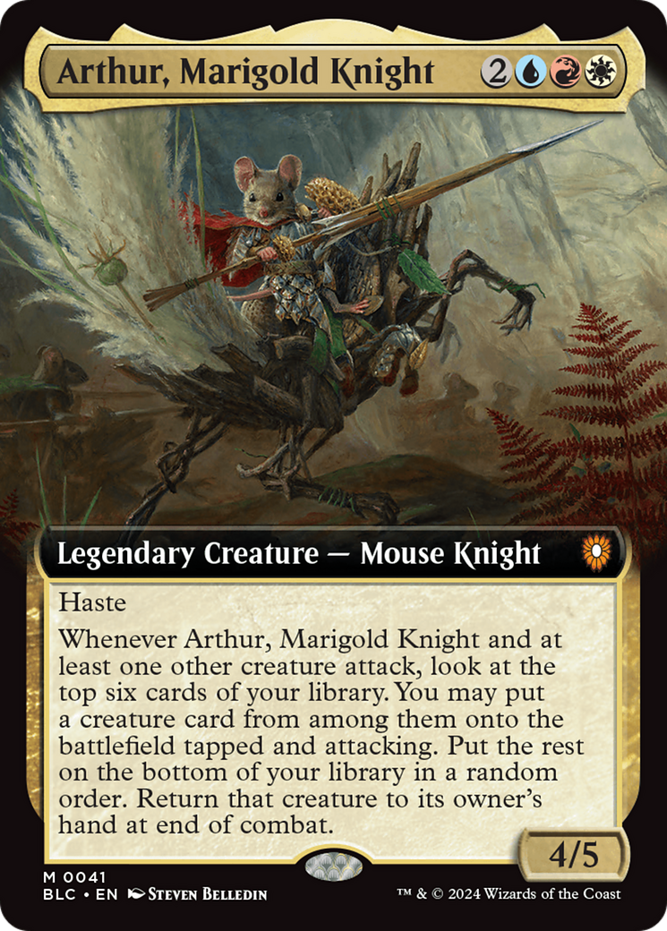 Arthur, Marigold Knight (Extended Art) (041) Foil - Bloomburrow Commander