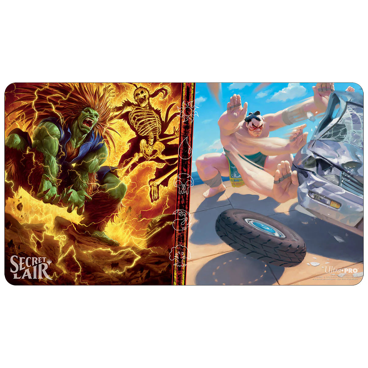 Secret Lair Drop Street Fighter Playmat Blanka Ferocious Friend  E. Honda Sumo Champion | Silver Goblin