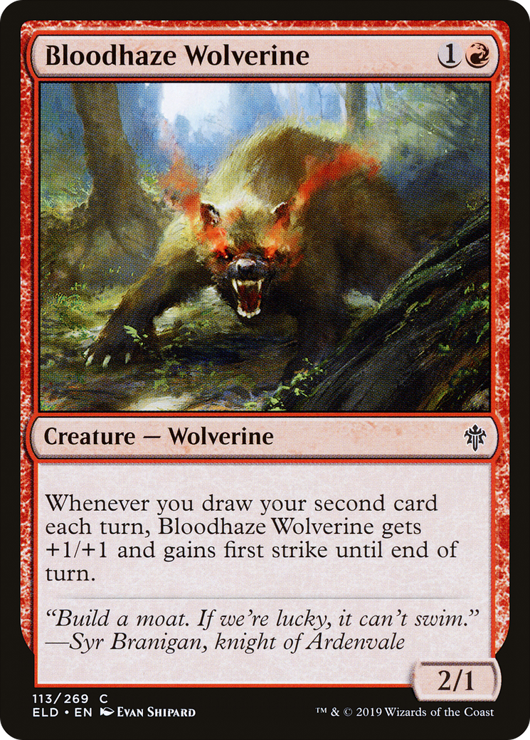 Bloodhaze Wolverine (113) Foil - Throne of Eldraine