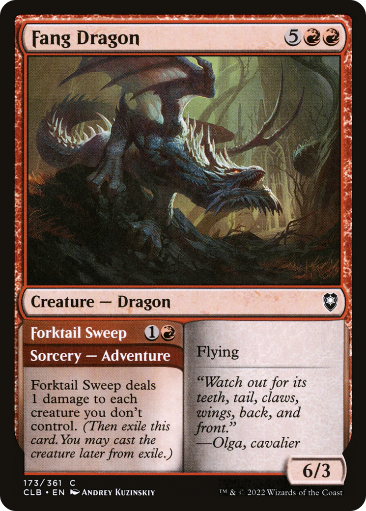 Fang Dragon // Forktail Sweep (173) - Commander Legends: Battle for Baldur's Gate