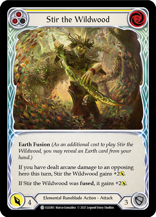 Stir the Wildwood (Yellow) [ELE083] (Tales of Aria)  1st Edition Rainbow Foil | Silver Goblin