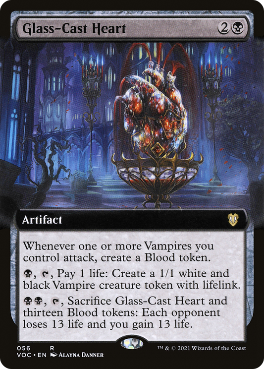 Glass-Cast Heart (Extended Art) (056) - Crimson Vow Commander