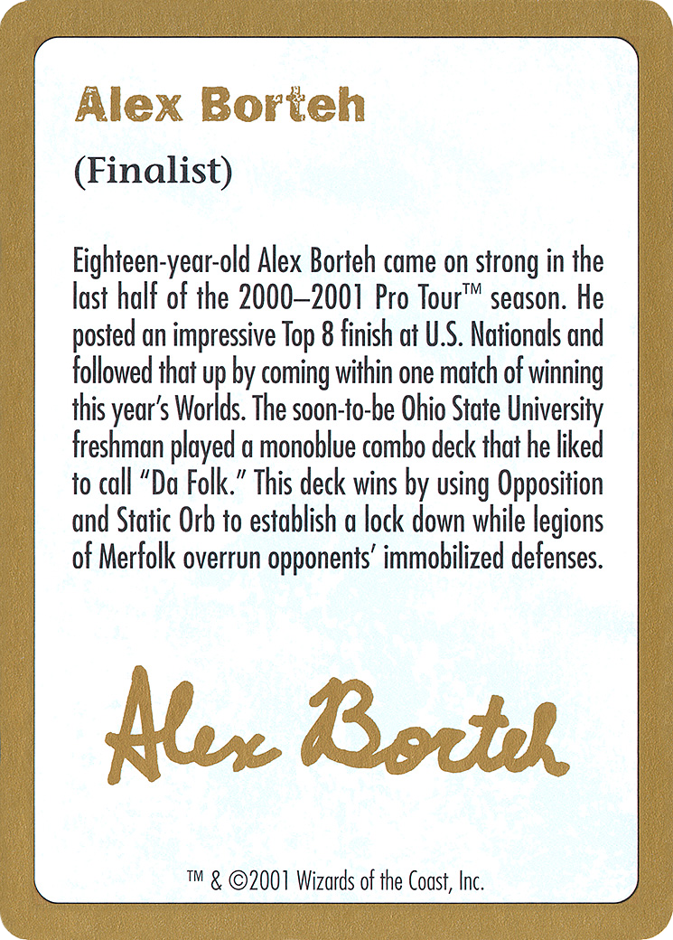 Alex Borteh Bio [World Championship Decks 2001] | Silver Goblin