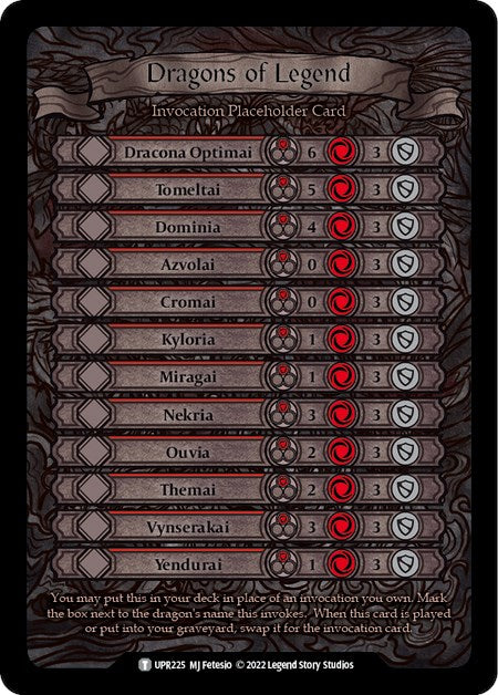 Dragons of Legend Invocation Placeholder Card [UPR225] (Uprising) | Silver Goblin