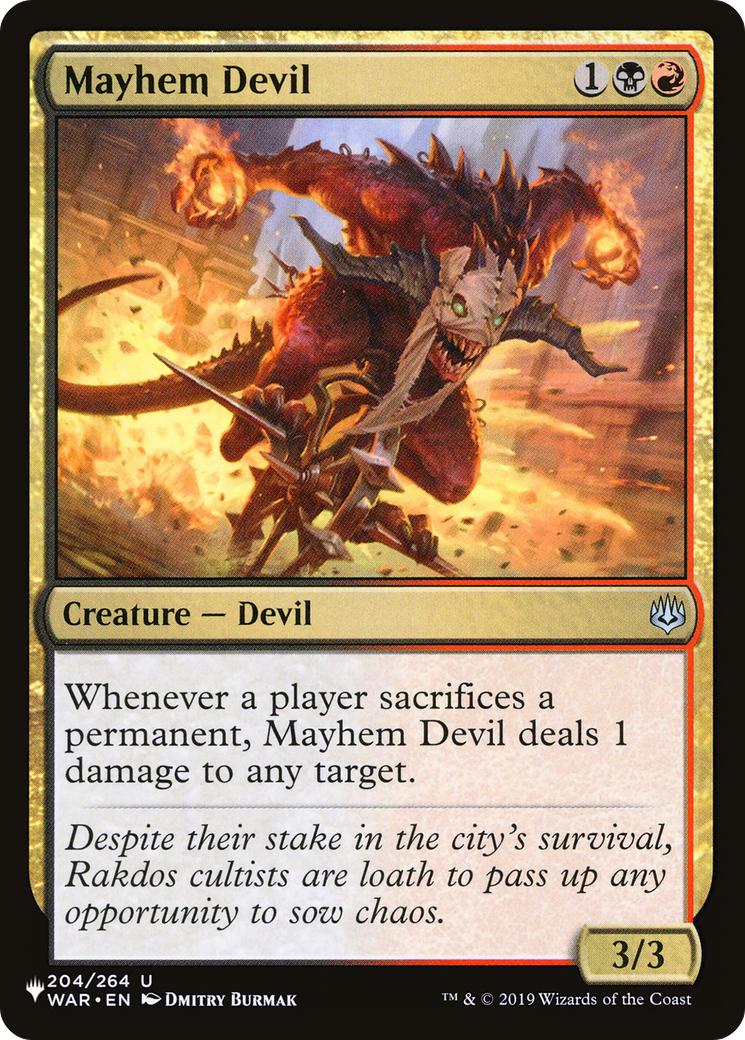 Mayhem Devil (WAR-204) - The List