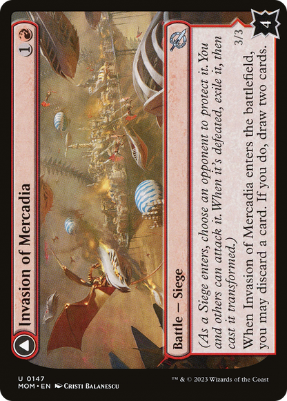 Invasion of Mercadia // Kyren Flamewright (147) Foil - March of the Machine