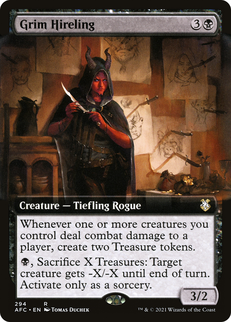 Grim Hireling (Extended Art) (294) - Forgotten Realms Commander